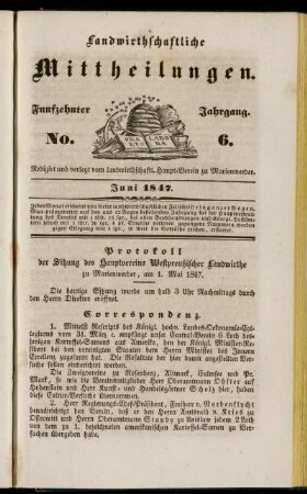 Funfzehnter Jahrgang. No. 6.