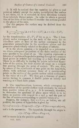 On the quartic surface reciprocal to the surface of centres of a central conicoid. [Fortsetzung].