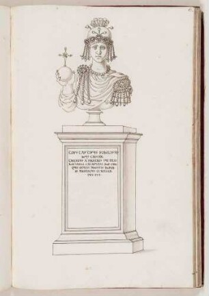 Bildnisbüste des byzantinischen Caesars Konstantin, in: Series continuata omnium Imperatorum [...], Bd. 3, Bl. 67