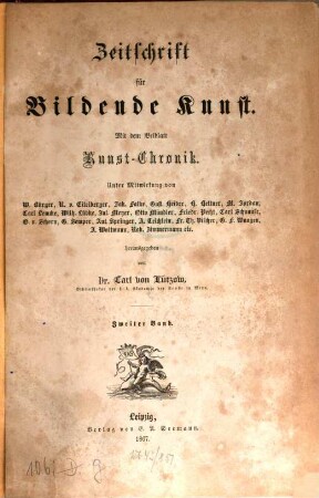 Zeitschrift für bildende Kunst. 2. 1867