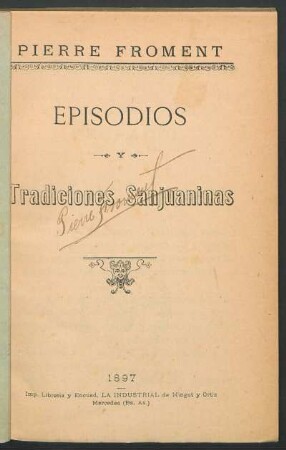 Episodios y tradiciones sanjuaninas