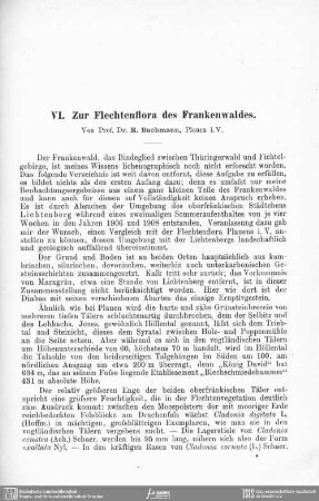 Zur Flechtenflora des Frankenwaldes
