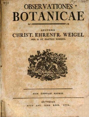 Observationes botanicae : cum tabb. aen.