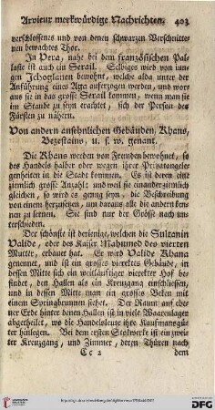 Von andern ansehnlichen Gebäuden, Khans, Bezestains, u.s.w. genant