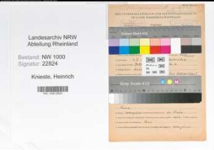 Entnazifizierung Heinrich Knieste, geb. 09.06.1892 (Feuerwehrmann)
