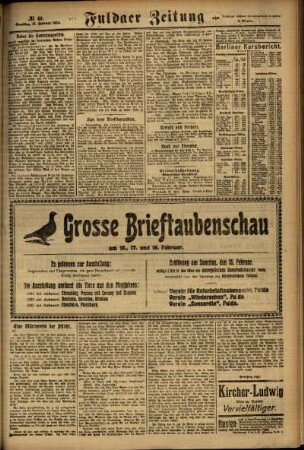 Zweite Ausgabe vom Samstag, den 16. Februar 1924.