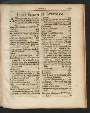 Index Rerum Et Auctorum