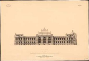 Reichsgericht, Leipzig: Aufriss Rückansicht 1:200