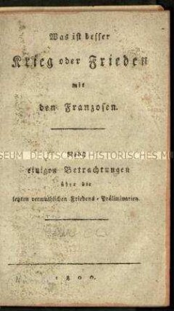 Schrift fordert zum Krieg gegen Frankreich auf