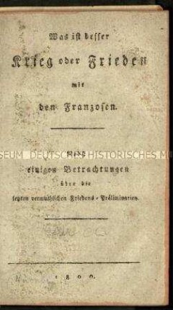 Schrift fordert zum Krieg gegen Frankreich auf