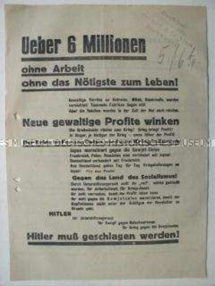 Flugblatt der KPD zur Reichstagswahl 1932 gegen "Faschis- mus und Krieg"