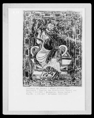 Psalter des Erzbischofs Egbert von Trier — König David Buchseite: König David
