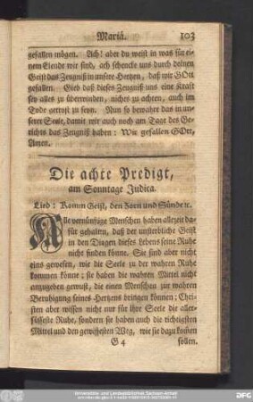 Die achte Predigt, am Sonntage Judica.