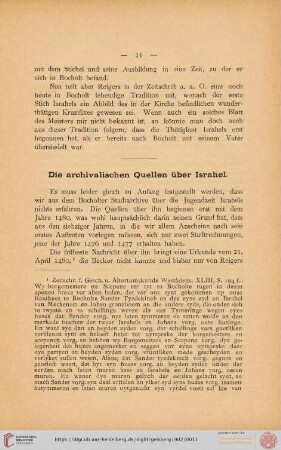 Die archivalischen Quellen über Israhel