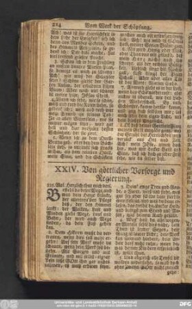XXIV. Von göttlicher Vorsorge und Regierung.