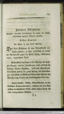 Zweyter Abschnitt. Physisch-chemische Untersuchung der außer der Stadt befindlichen warmen Mineral-Quellen