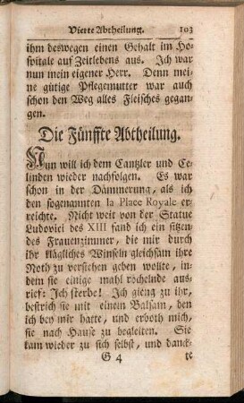 Die Fünffte Abtheilung.