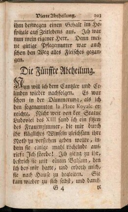 Die Fünffte Abtheilung.