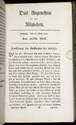 Das zwölfte Stück. Montags, den 22. Merz 1756.