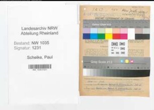 Entnazifizierung Paul Scheike , geb. 16.01.1898 (Wirtschaftingenieur)
