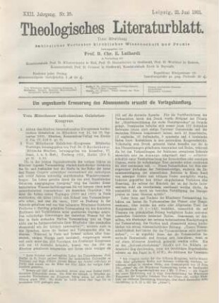 289-293 Vom Münchener katholischen Gelehrtenkongress
