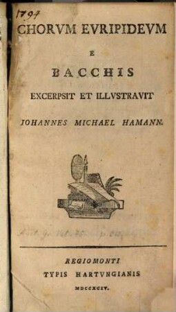 Chorvm Evripidevm E Bacchis