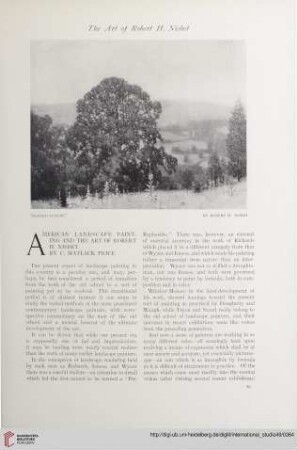 Vol. 49 (1913) = No. 193: American landscape painting and the art of Robert H. Nisbet