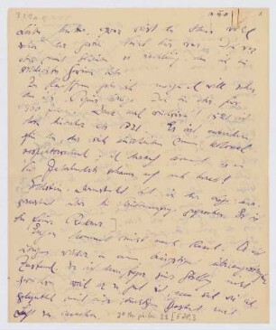 Brief von Franz Rosenzweig an Adele Rosenzweig