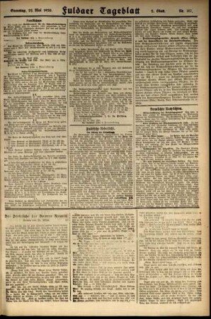 Zweite Ausgabe vom Samstag, den 22. Mai 1920.