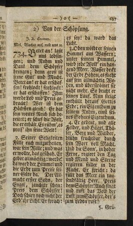 687-694, 2) Von der Schöpfung
