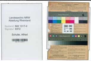 Entnazifizierung Alfred Schulte , geb. 21.05.1903 (Lagerarbeiter)
