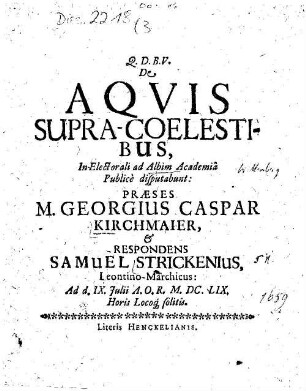 De Aqvis Supra-Coelestibus