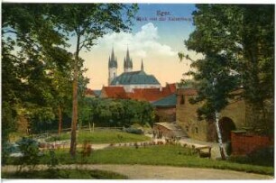 Eger (Böhmen). Blick von der Kaiserburg zur Basilika St. Nikolaus