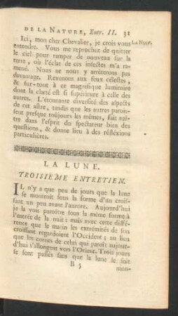 Troisième entretien. La lune.