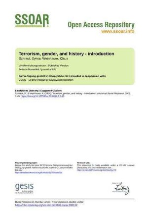 Terrorism, gender, and history - introduction