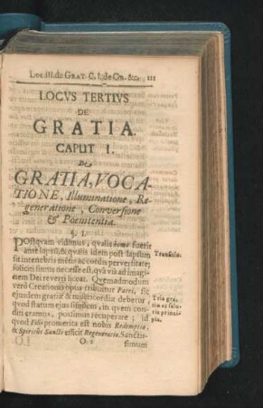 Caput I. De Gratia, Vocatione, Illuminatione, Regeneratione, conversione & Poenitentia.