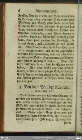 3. Von dem Bau der Auriculn, Auricula ursi