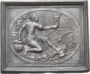 Bleiplakette mit Darstellung der Solertia