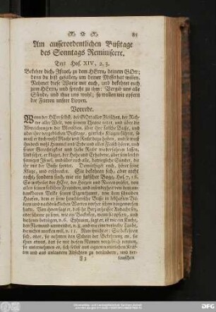 Am ausserordentlichen Bußtage des Sonntags Reminiscere. Text Hos. XIV, 2. 3.