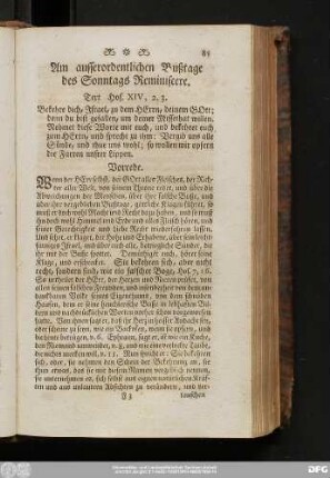 Am ausserordentlichen Bußtage des Sonntags Reminiscere. Text Hos. XIV, 2. 3.