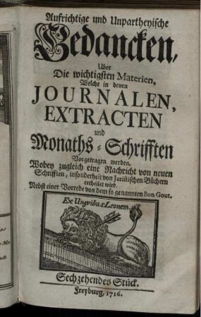 Sechzehendes Stück.