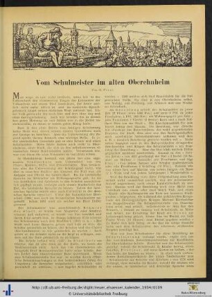 Vom Schulmeister im alten Oberehnheim.