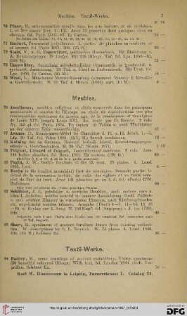 Meubles (Nr. 76 - 83)