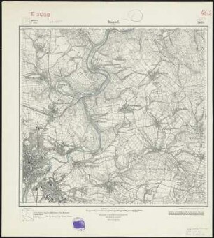 Meßtischblatt 2665 : Kassel (Ost), 1927 : Kassel (Ost). - Hrsg. 1909, einz. Nachtr. 1927. - 1:25000. - [Berlin]: Reichsamt für Landesaufnahme, 1927. - 1 Kt.