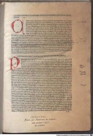 Epitome in Trogi Pompeii Historias : Rev. von Justinianus Romanus. Mit Gedicht an den Leser