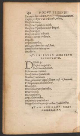 Tituli Tertii Libri Sexti Decretalium.