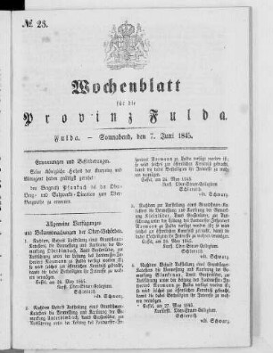 Nr. 23, Ausgabe vom 7. Juni 1845