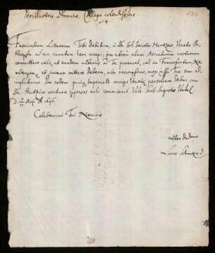 Brief von Lucas Schroeck an Johann Dolaeus