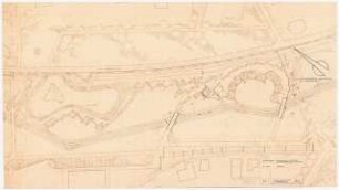Kurpark, Bad Orb Erweiterung: Lageplan, Musikpavillon, Schutzdach, Fußgängerbrücke, Blatt 6, 1:500