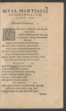 M. Val. Martialis Epigrammatum Liber IIII.